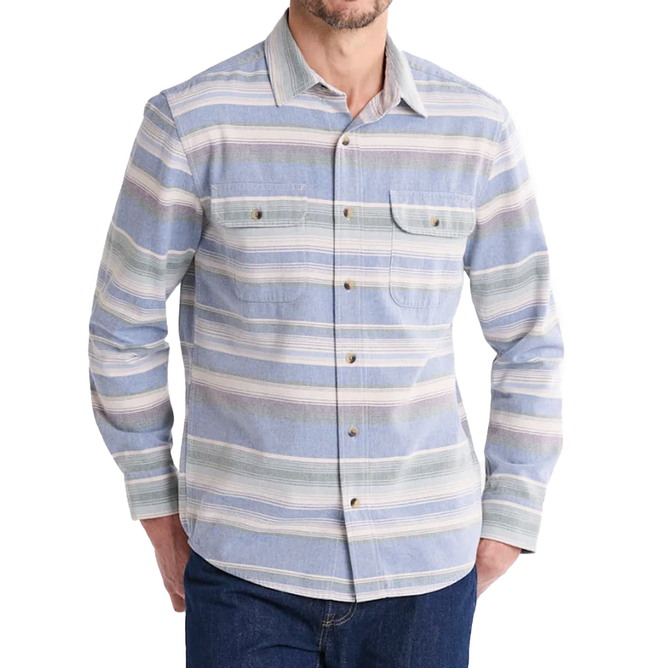 Pendleton Beach Shack Shirt Navy Stripe