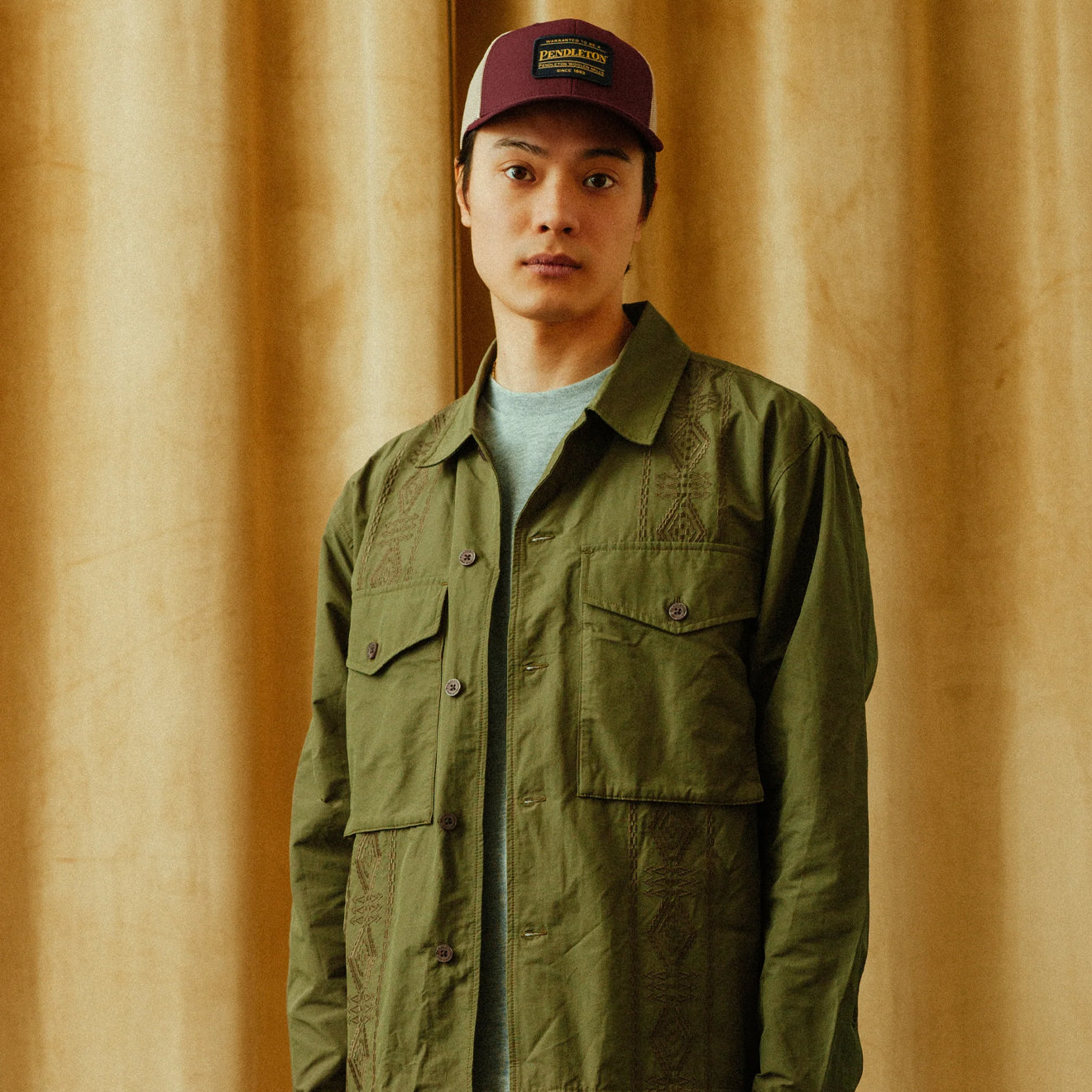 Pendleton Parachute Overshirt Olive - The Sporting Lodge