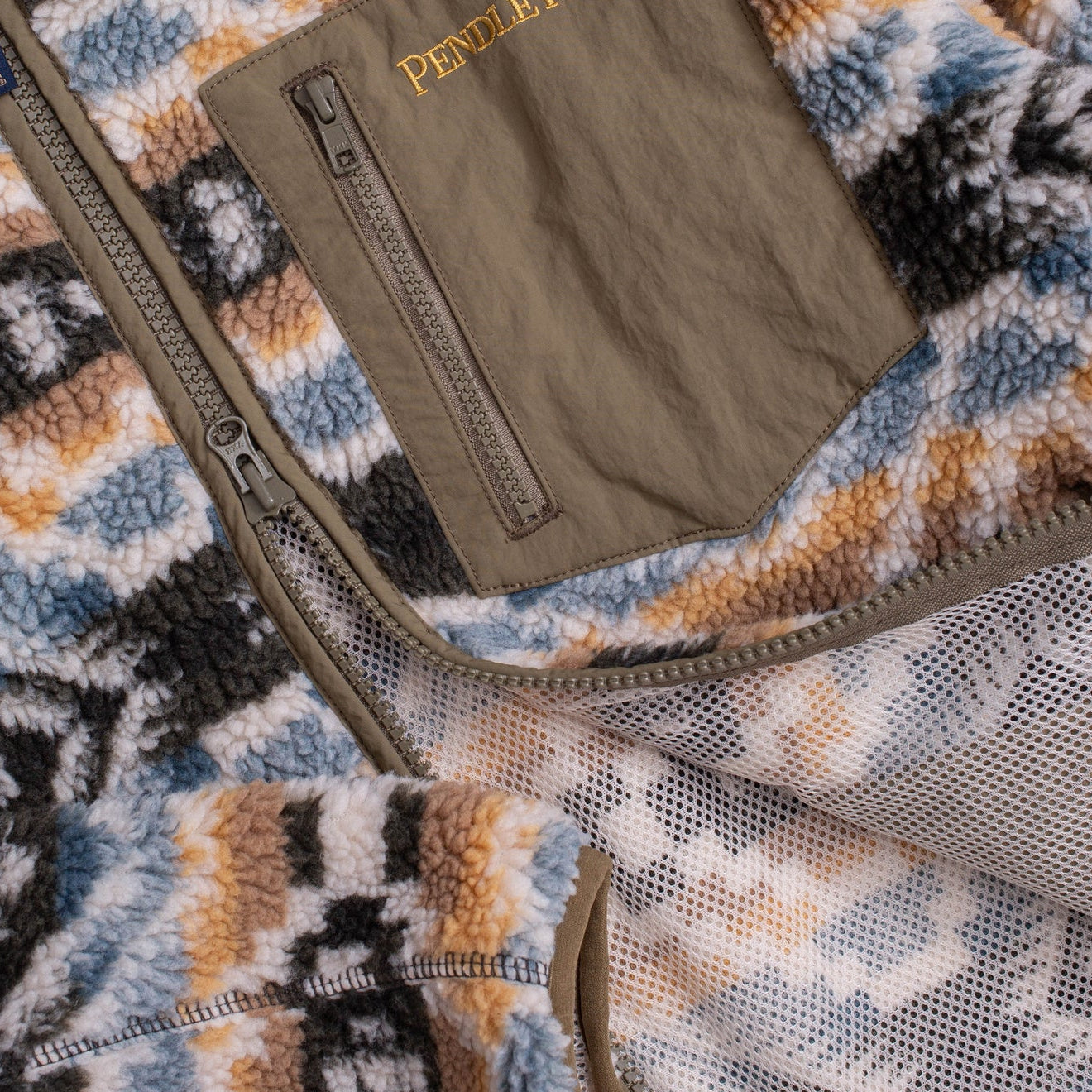 Pendleton Zip Through Fleece Jacket Abiquiu Sky - The Sporting Lodge