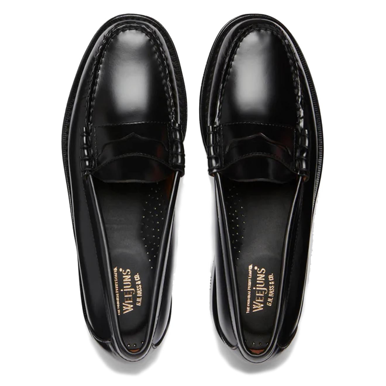 G.H.Bass Weejuns Larson Penny Loafers Black Leather - The Sporting Lodge