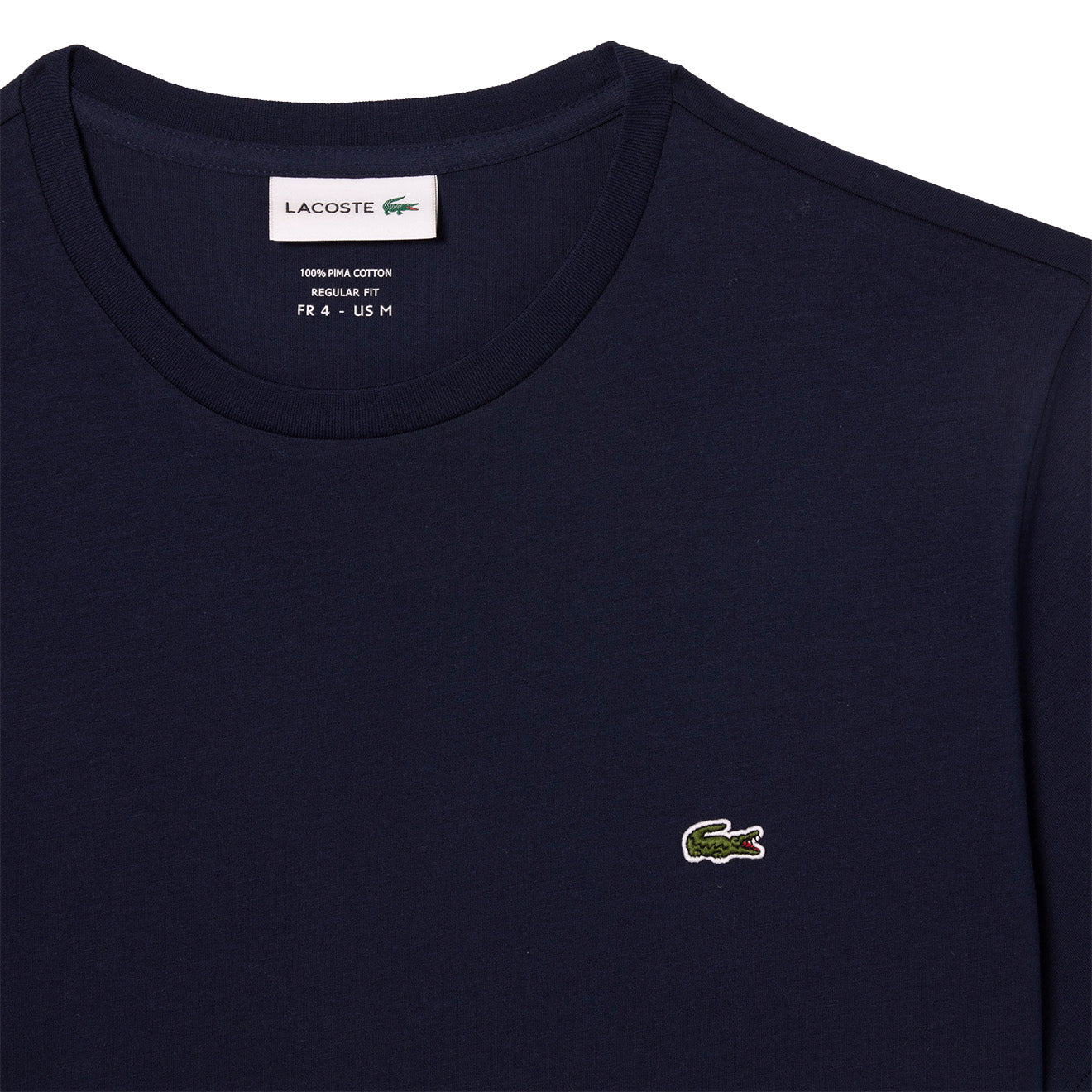 Lacoste Crew Neck Pima Cotton T-Shirt Navy Blue - The Sporting Lodge
