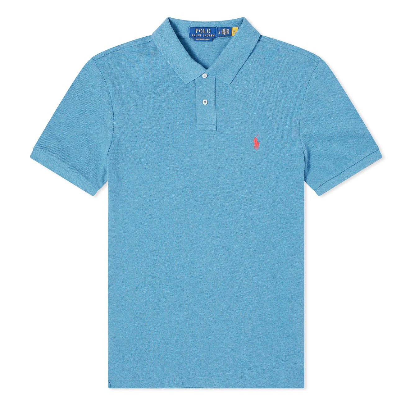 Polo Ralph Lauren The Iconic Mesh Polo Shirt Marine Heather - The Sporting Lodge