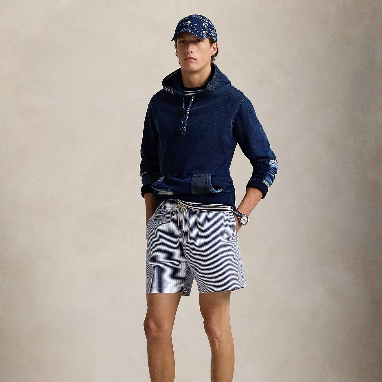 Polo Ralph Lauren 14.5 cm Traveller Swimming Trunk Cruise Royal Seersucker - The Sporting Lodge