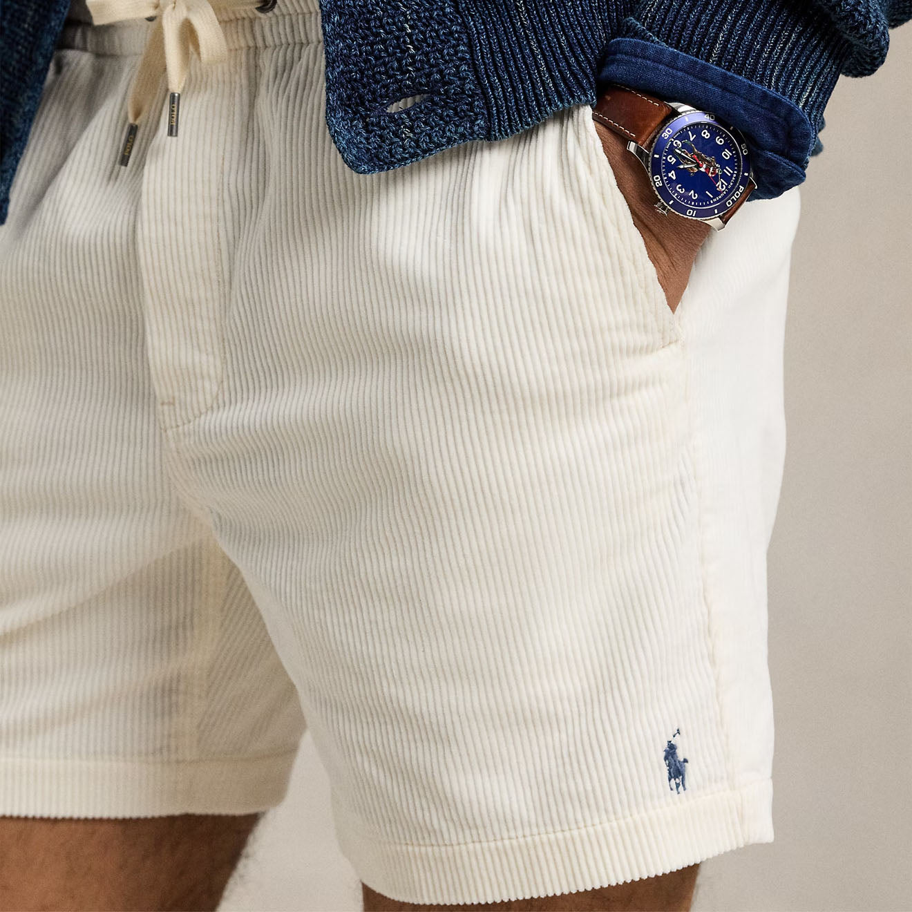 Polo Ralph Lauren 6 Inch Prepster Corduroy Short White - XL - The Sporting Lodge