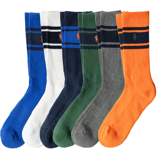 Polo Ralph Lauren 6 Pack Embroidered Logo Sock Multi - The Sporting Lodge