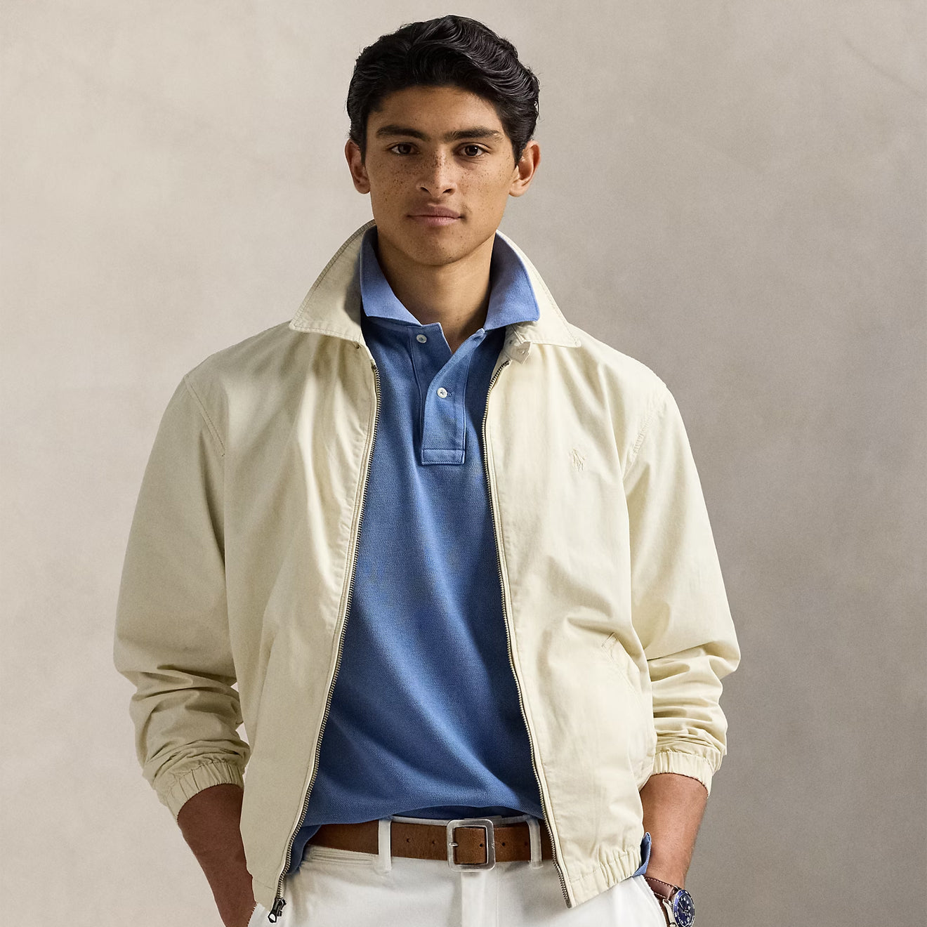 Polo Ralph Lauren Bayport Unlined Windbreaker Natural - The Sporting Lodge