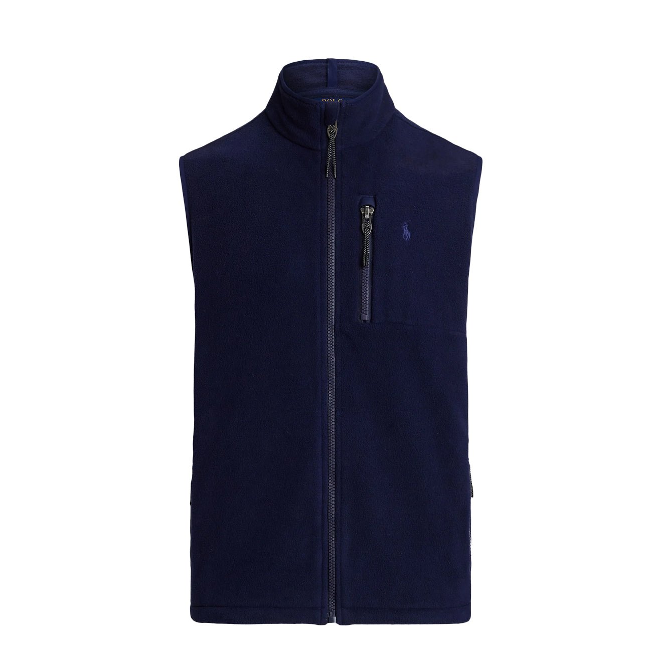 Polo Ralph Lauren Brushed Fleece Mockneck Vest Cruise Navy - The Sporting Lodge