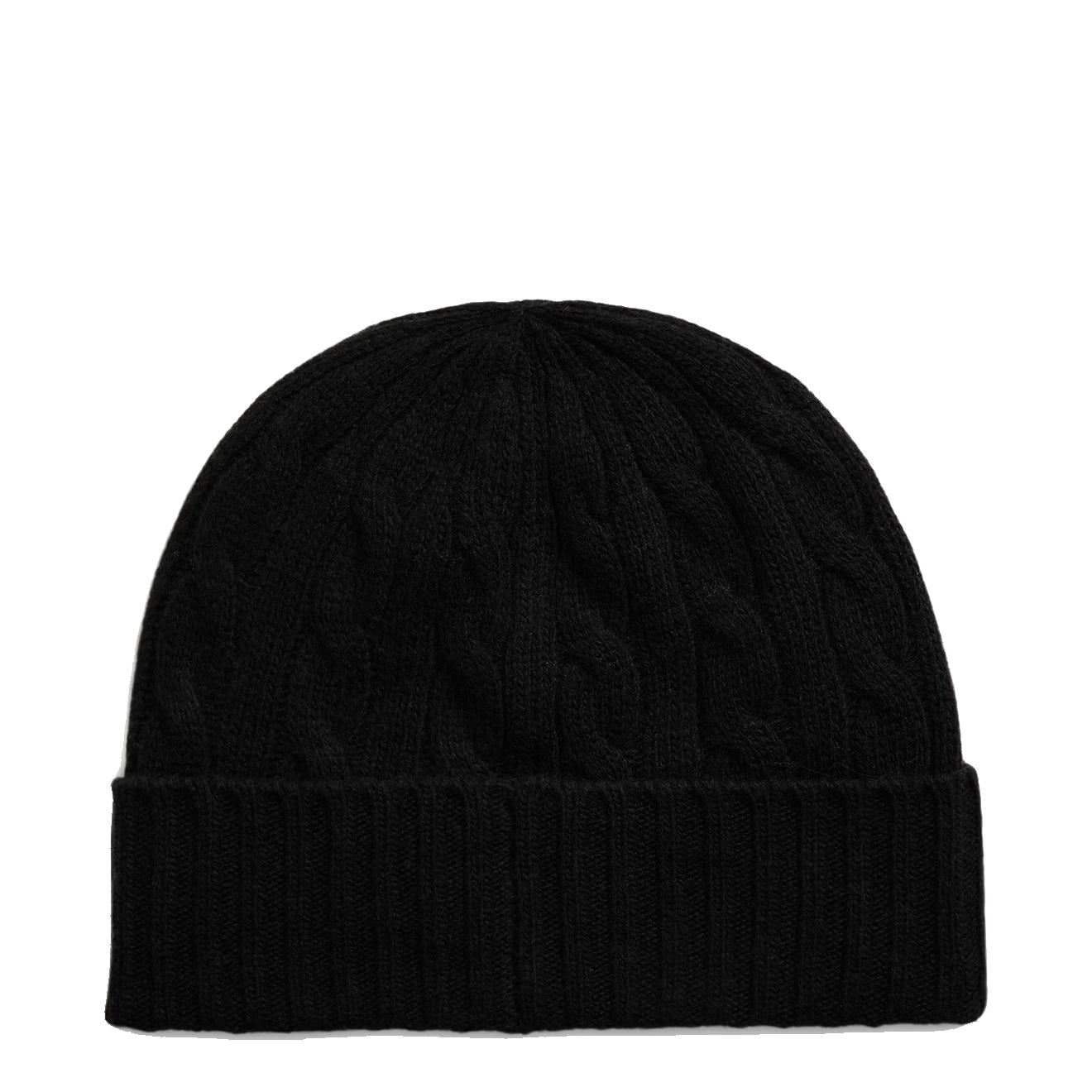 Polo Ralph Lauren Cable-Knit Merino Wool-Blend Beanie Polo Black - The Sporting Lodge