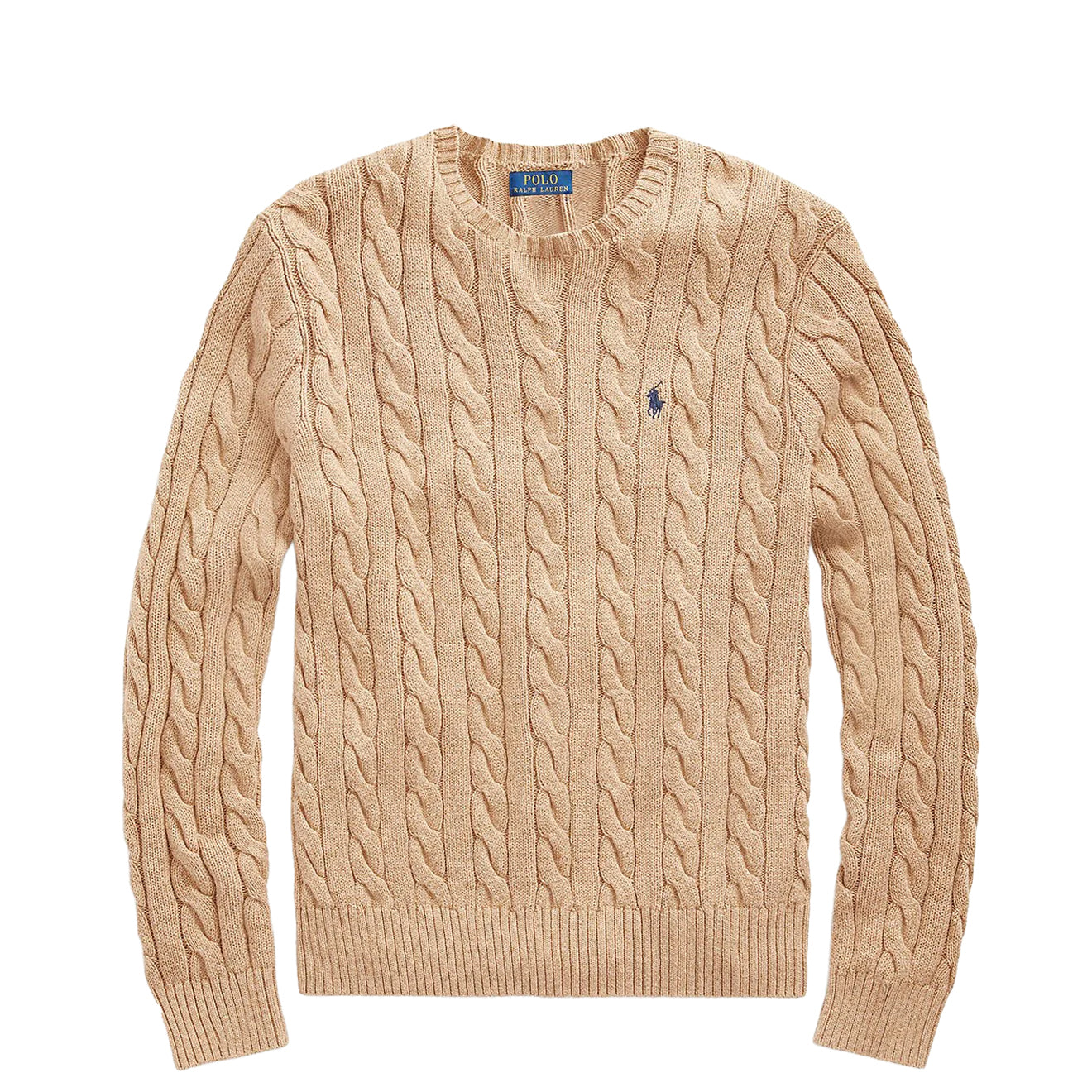 Polo Ralph Lauren Cable Knit Cotton Jumper Camel Melange
