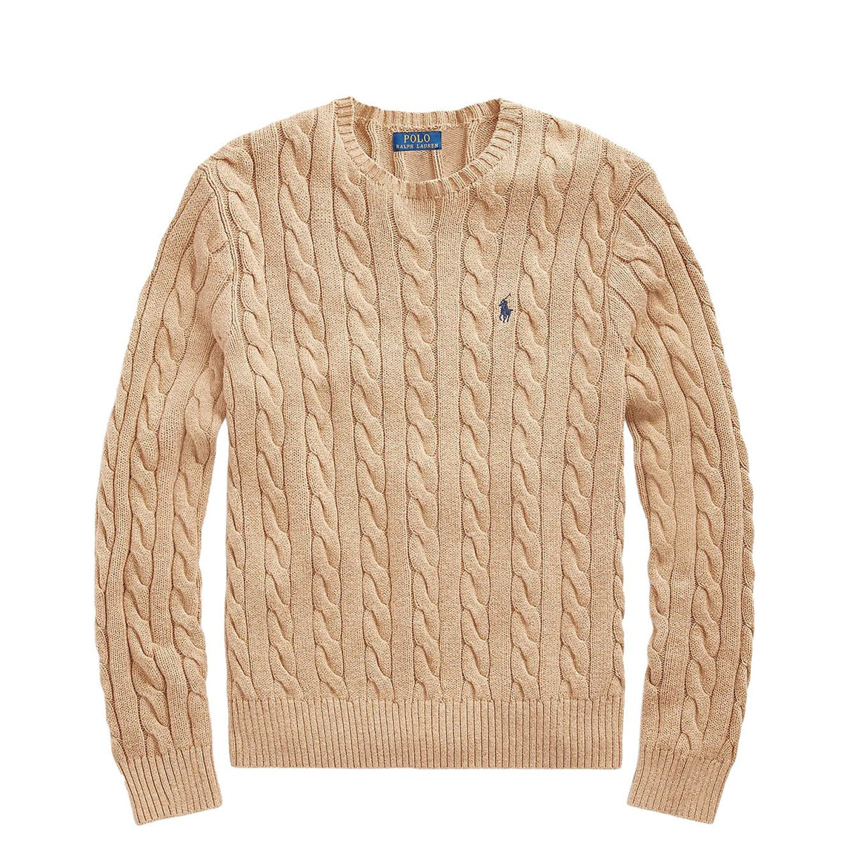 Polo Ralph Lauren Cable Knit Cotton Jumper Camel Melange