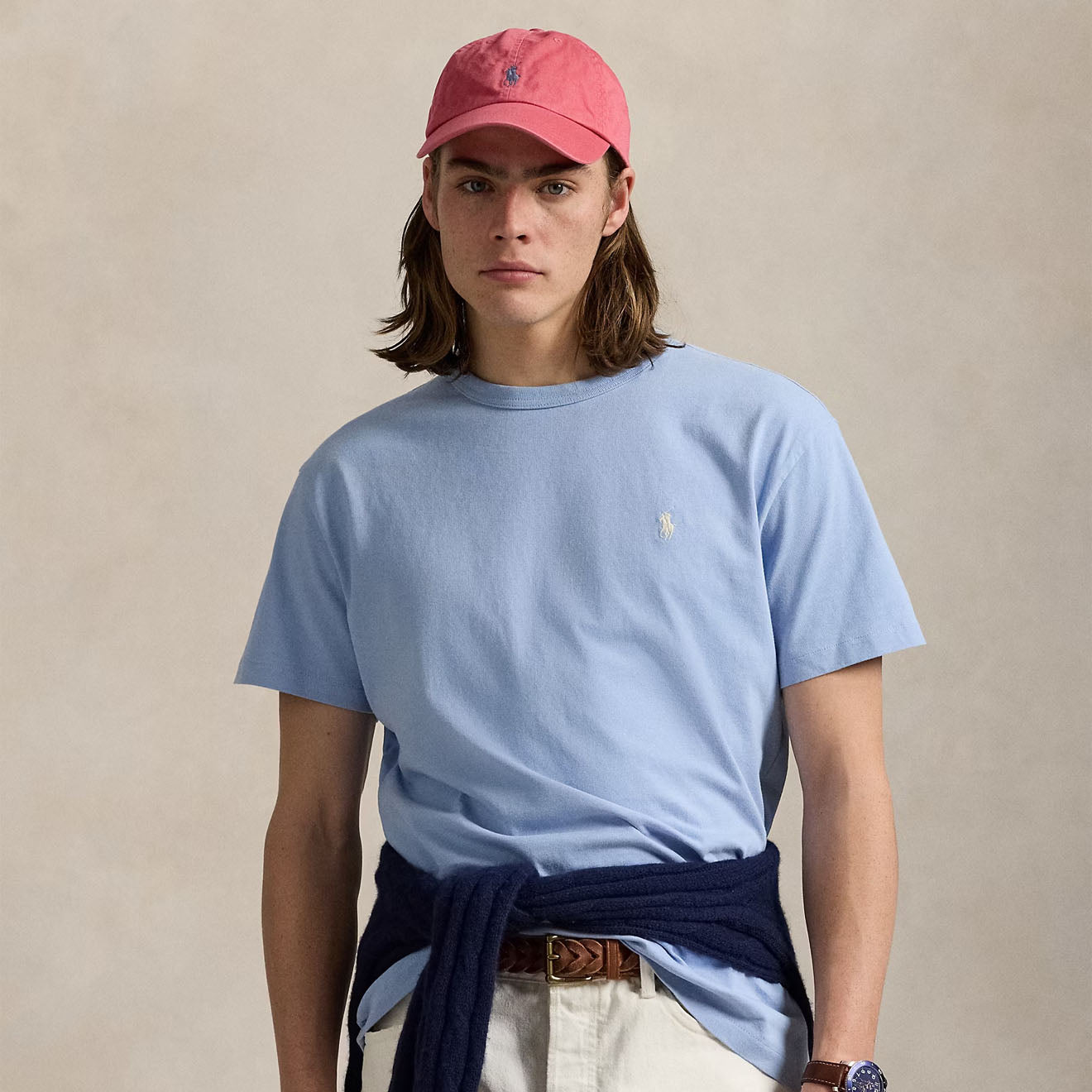 Polo Ralph Lauren Classic Fit Jersey Crewneck T-Shirt Chambray Blue - The Sporting Lodge
