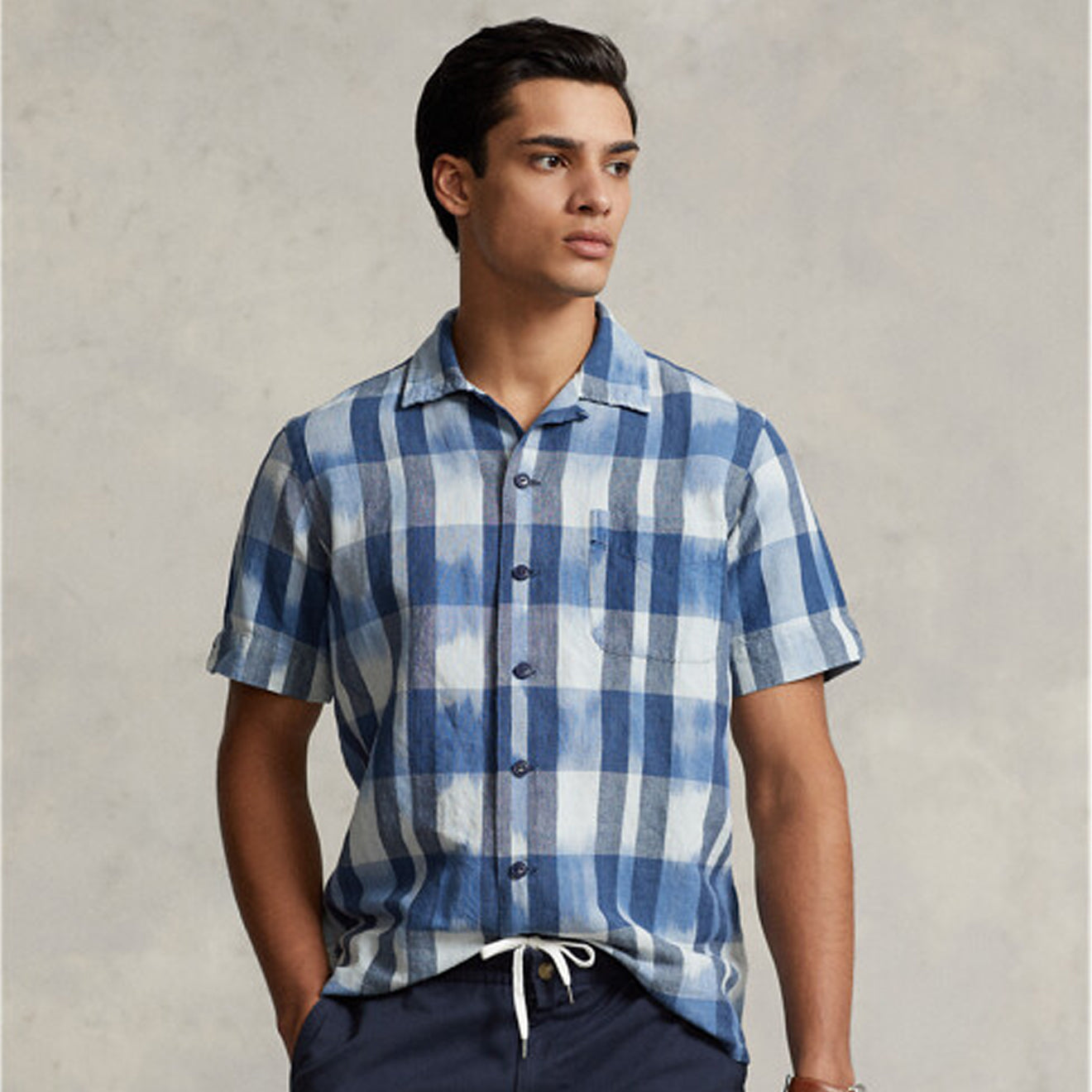 Polo Ralph Lauren Classic Fit Linen-Cotton Camp Shirt Indigo - The Sporting Lodge