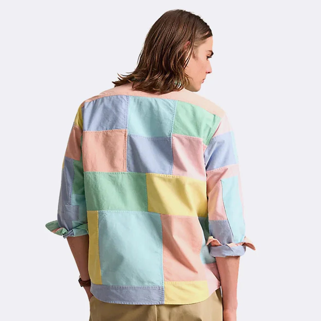 Polo Ralph Lauren Classic Fit Patchwork Oxford Workshirt Mended Funshirt