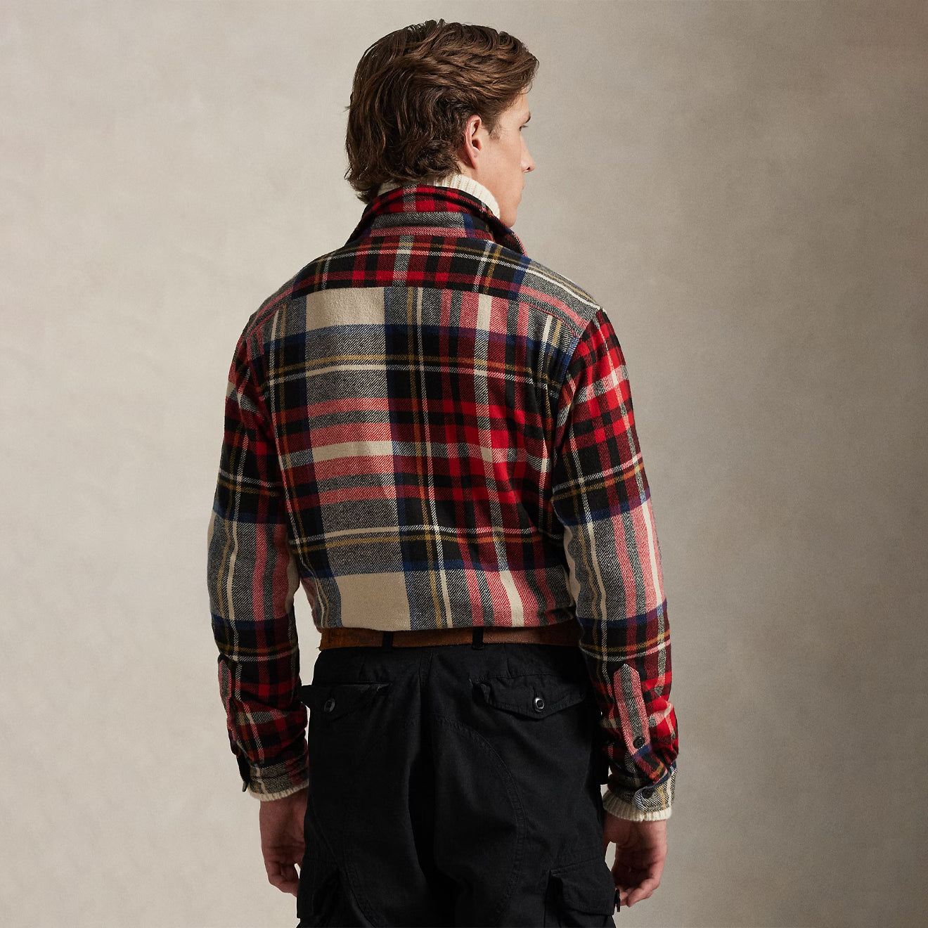 Polo Ralph Lauren Classic Fit Plaid Flannel Workshirt Cream / Red / Multi