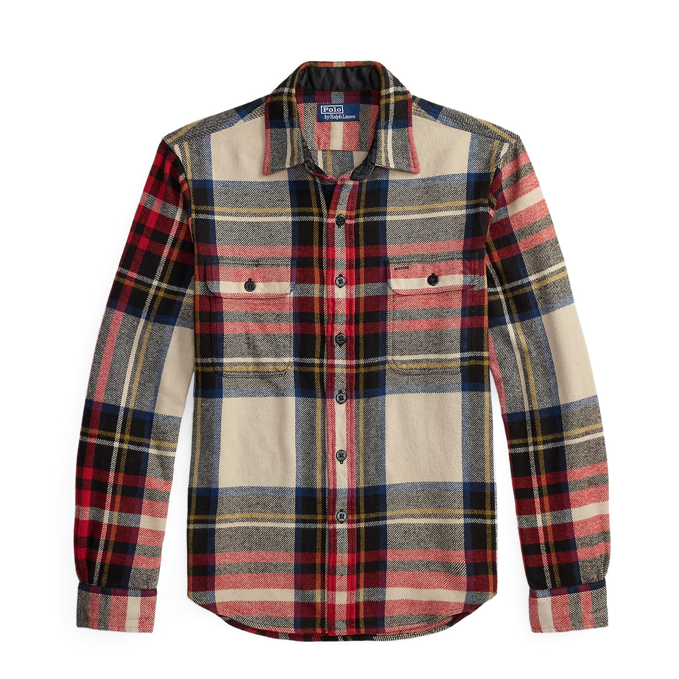 Polo Ralph Lauren Classic Fit Plaid Flannel Workshirt Cream / Red / Multi