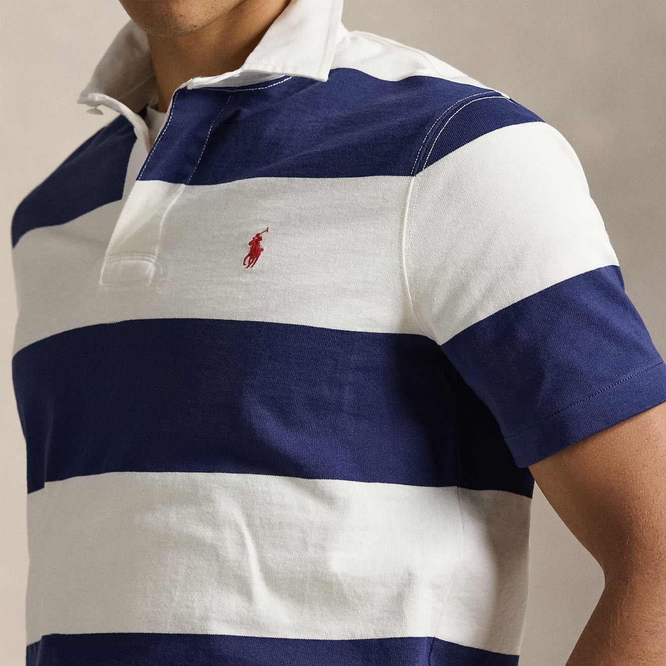 Polo Ralph Lauren Classic Fit S/S Rugby Shirt Dark Cobalt / Deckwash White