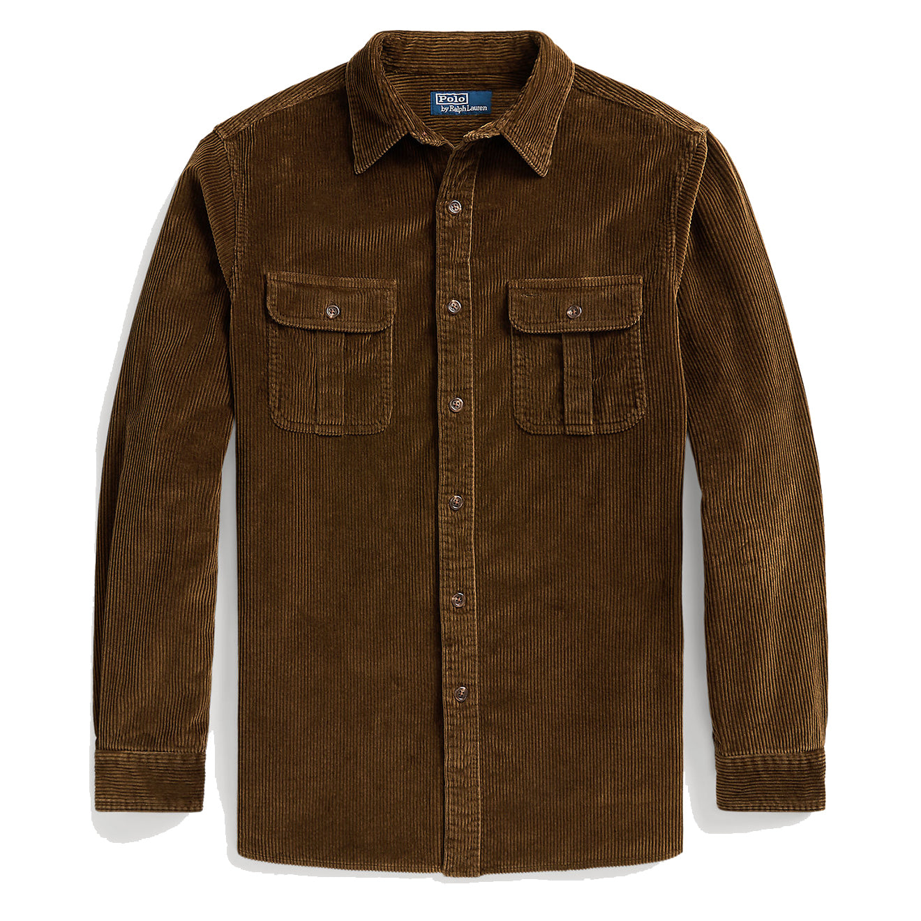 Polo Ralph Lauren Classic Fit Suede-Patch Corduroy Shirt York Brown - The Sporting Lodge
