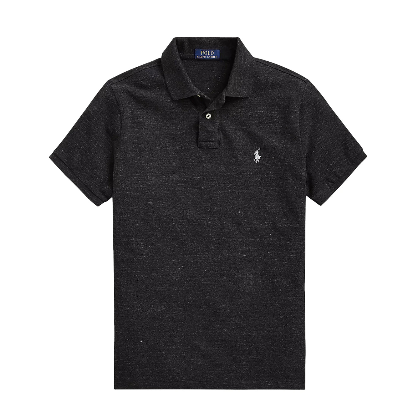 Polo Ralph Lauren The Iconic Mesh Polo Shirt Black Marl Heather - The Sporting Lodge