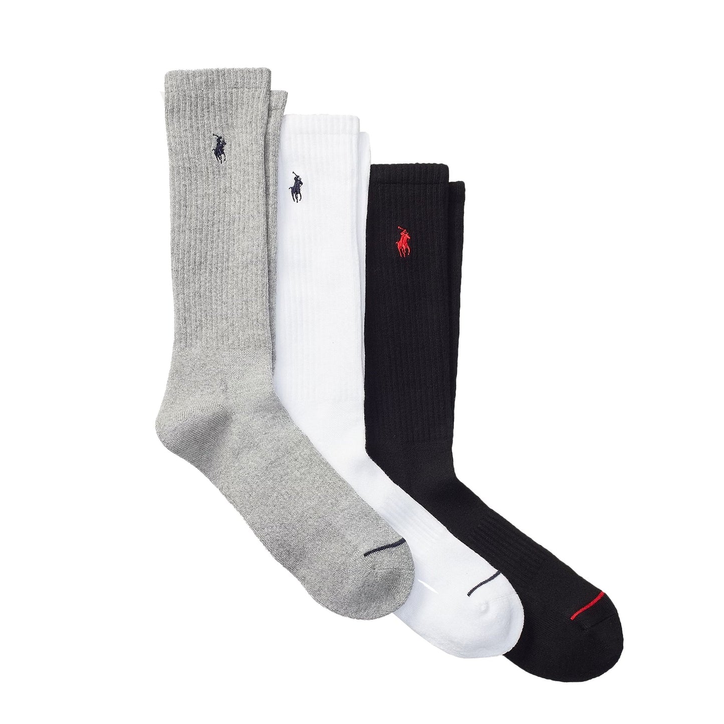 Polo Ralph Lauren Classic Sport Sock 3 Pack Grey / Black / White - The Sporting Lodge