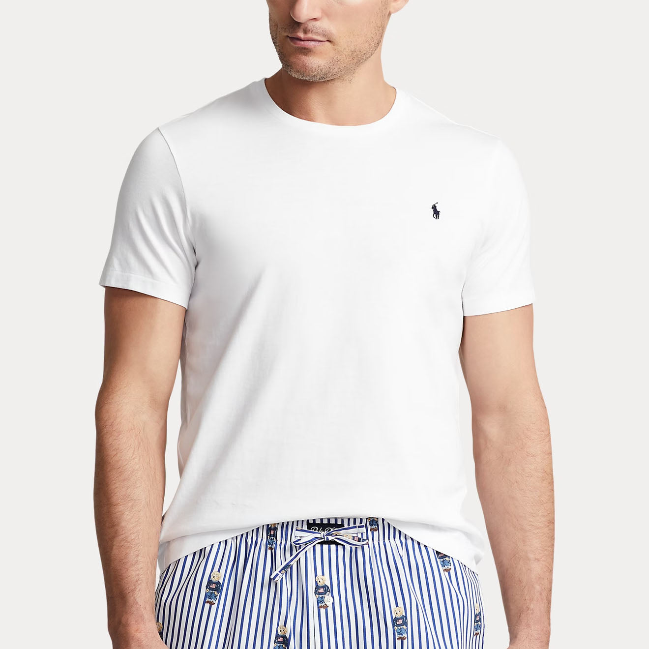 Polo Ralph Lauren Cotton Jersey Sleep Shirt White - The Sporting Lodge