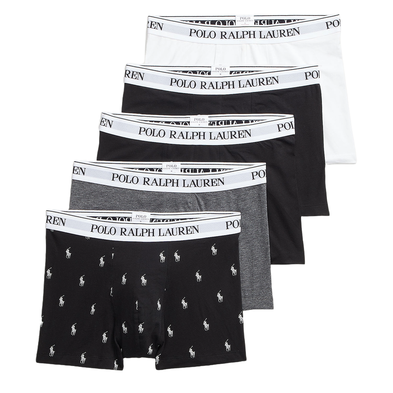 Polo Ralph Lauren Classic Trunk 5-Pack White/Black/Charcoal - The Sporting Lodge