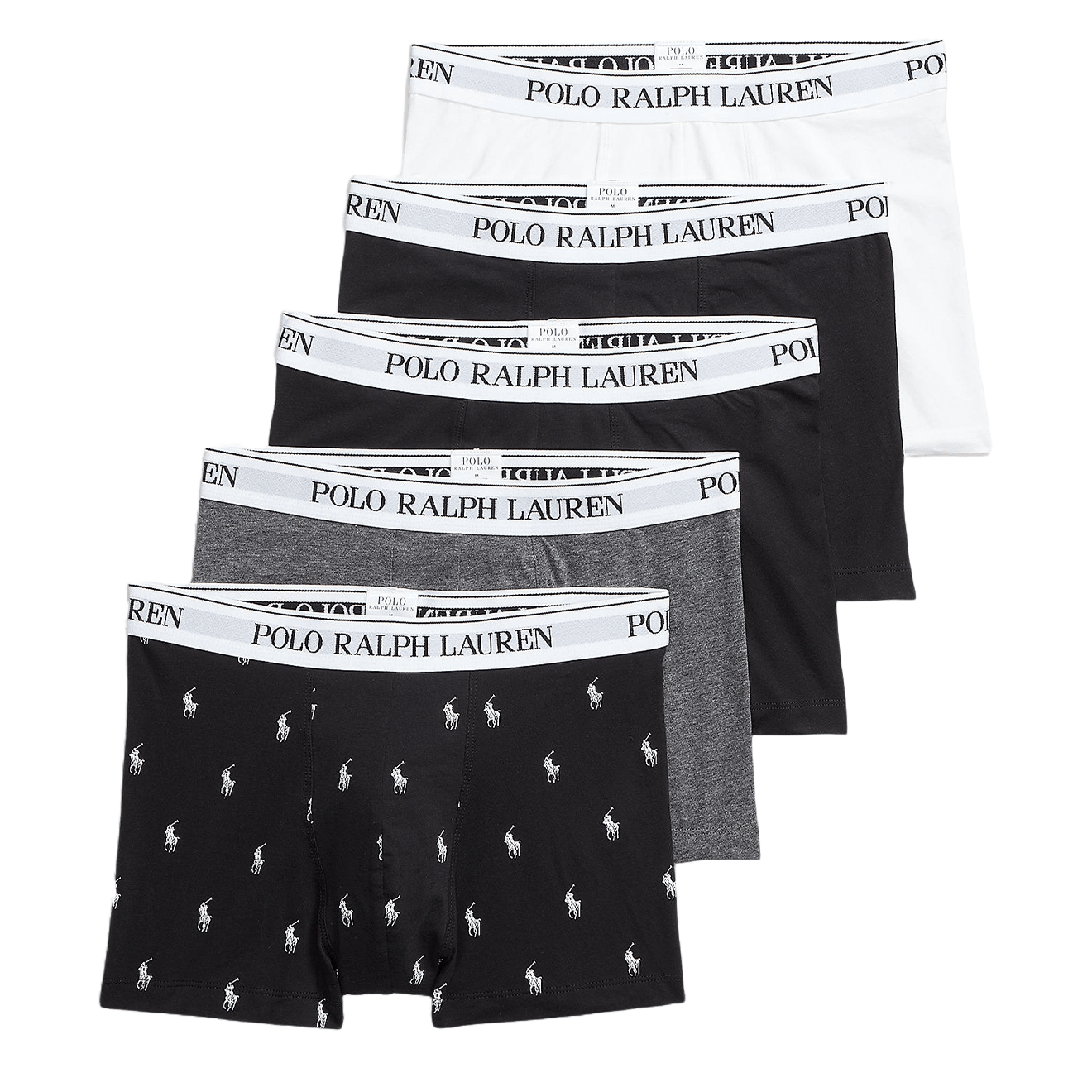 Polo Ralph Lauren Classic Trunk 5 - Pack White/Black/Charcoal - The Sporting Lodge