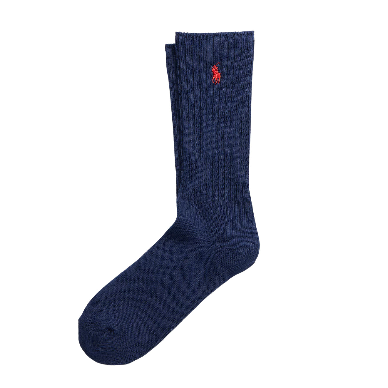 Polo Ralph Lauren Cotton Blend Crew Socks Navy Red PP - The Sporting Lodge