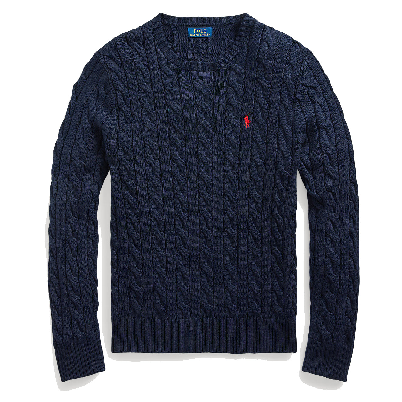 Polo Ralph Lauren Cotton Cable Knit Sweater Hunter Navy - The Sporting Lodge