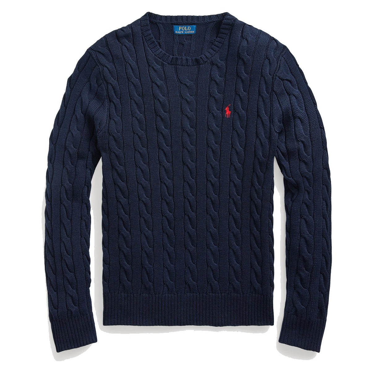 Polo Ralph Lauren Cotton Cable Knit Sweater Hunter Navy - The Sporting Lodge