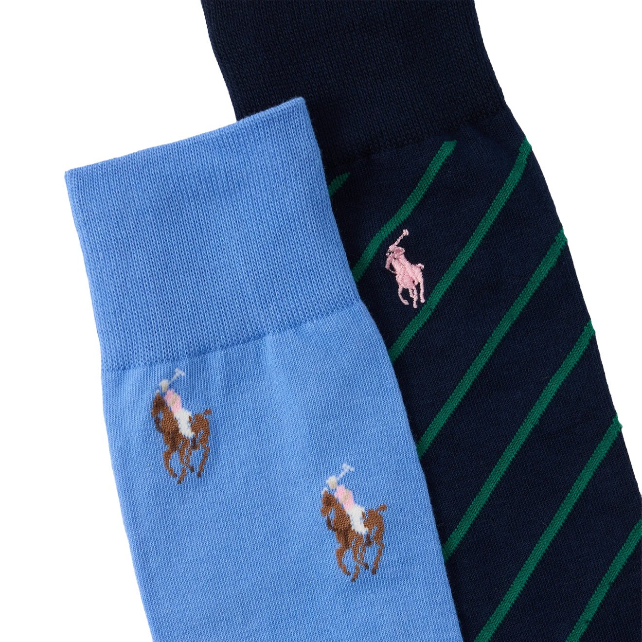 Polo Ralph Lauren Crew Sock 2 Pack Blue / Green - The Sporting Lodge