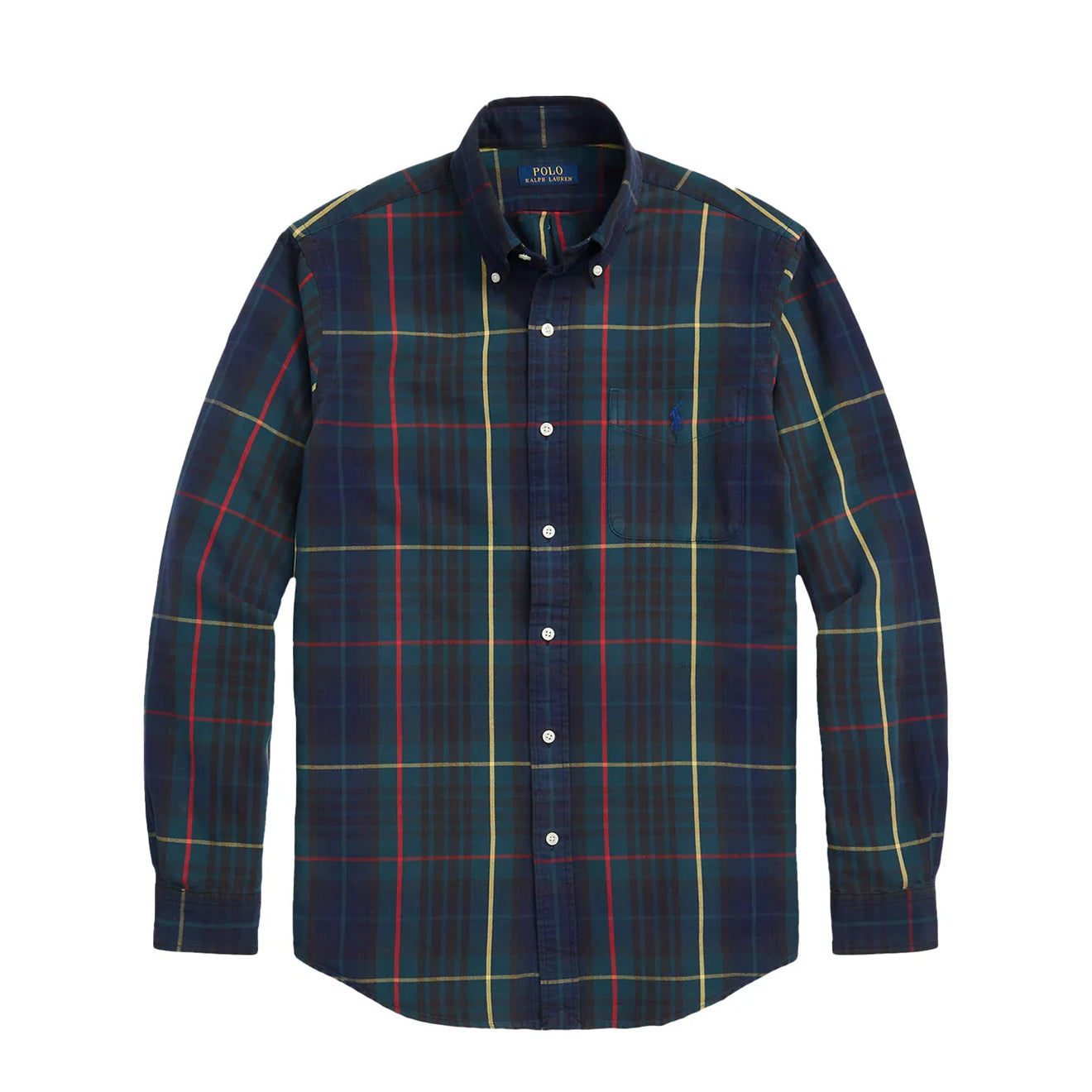Polo Ralph Lauren Custom Fit Button Down Check Shirt Green / Navy Multi - The Sporting Lodge