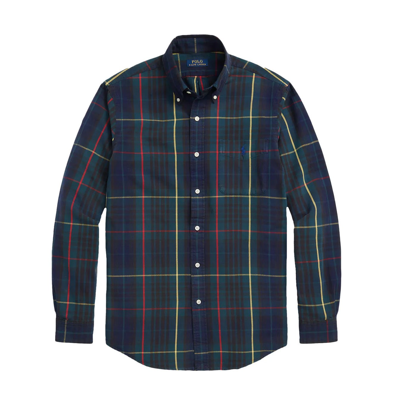 Polo Ralph Lauren Custom Fit Button Down Check Shirt Green / Navy Multi - The Sporting Lodge