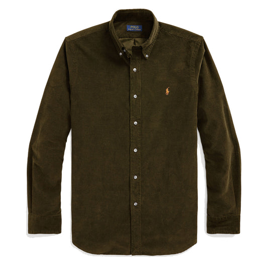 Polo Ralph Lauren Custom Fit Corduroy Shirt Canopy Olive - The Sporting Lodge