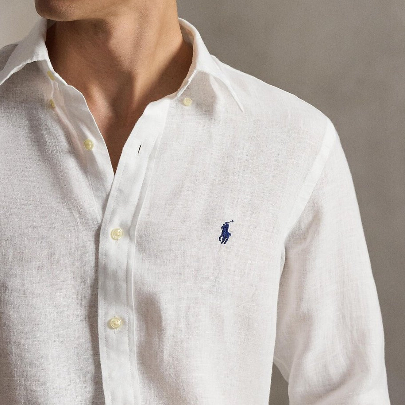 Polo Ralph Lauren Custom Fit Linen Shirt White