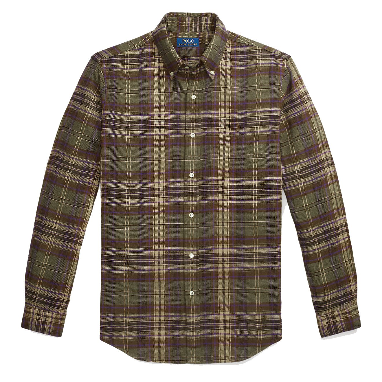 Polo Ralph Lauren Custom Fit Plaid Brushed Flannel Shirt Olive/Brown Multi - The Sporting Lodge