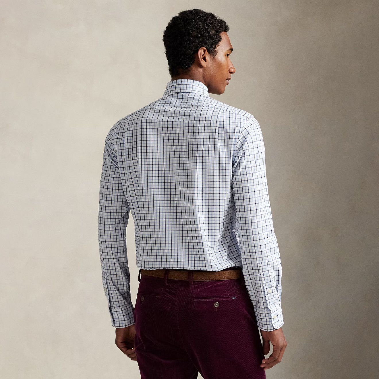 Polo Ralph Lauren Custom Fit Plaid Stretch Poplin Shirt White / Blue / Multi