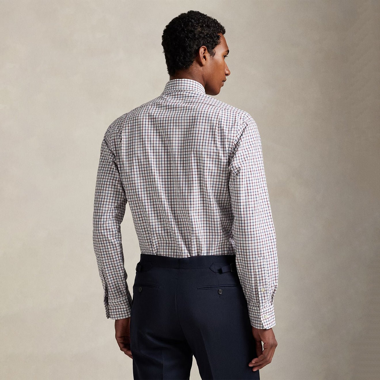 Polo Ralph Lauren Custom Fit Plaid Stretch Poplin Shirt White / Wine / Multi - The Sporting Lodge