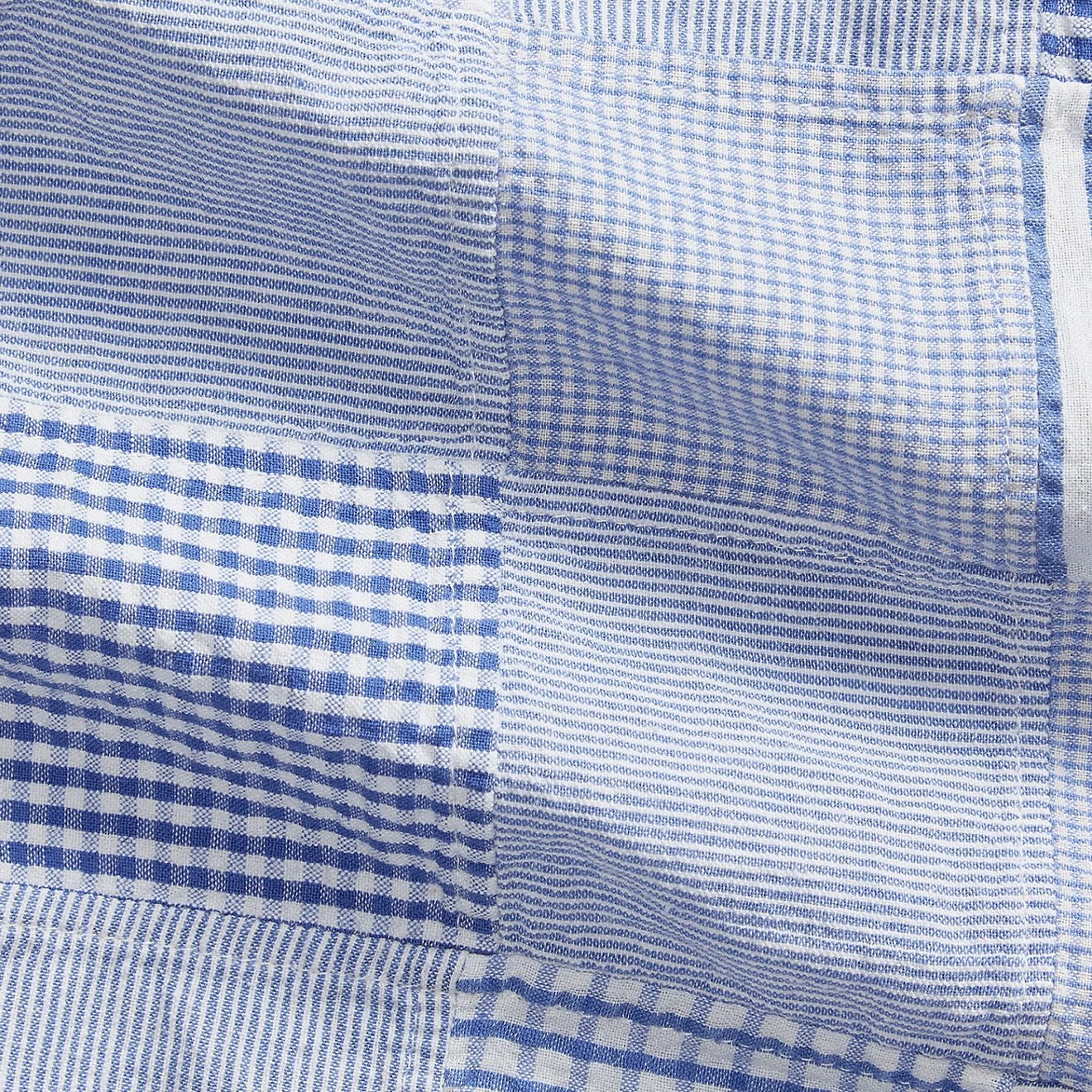 Polo Ralph Lauren Classic Fit Patchwork Seersucker Shirt Patchwork Blues