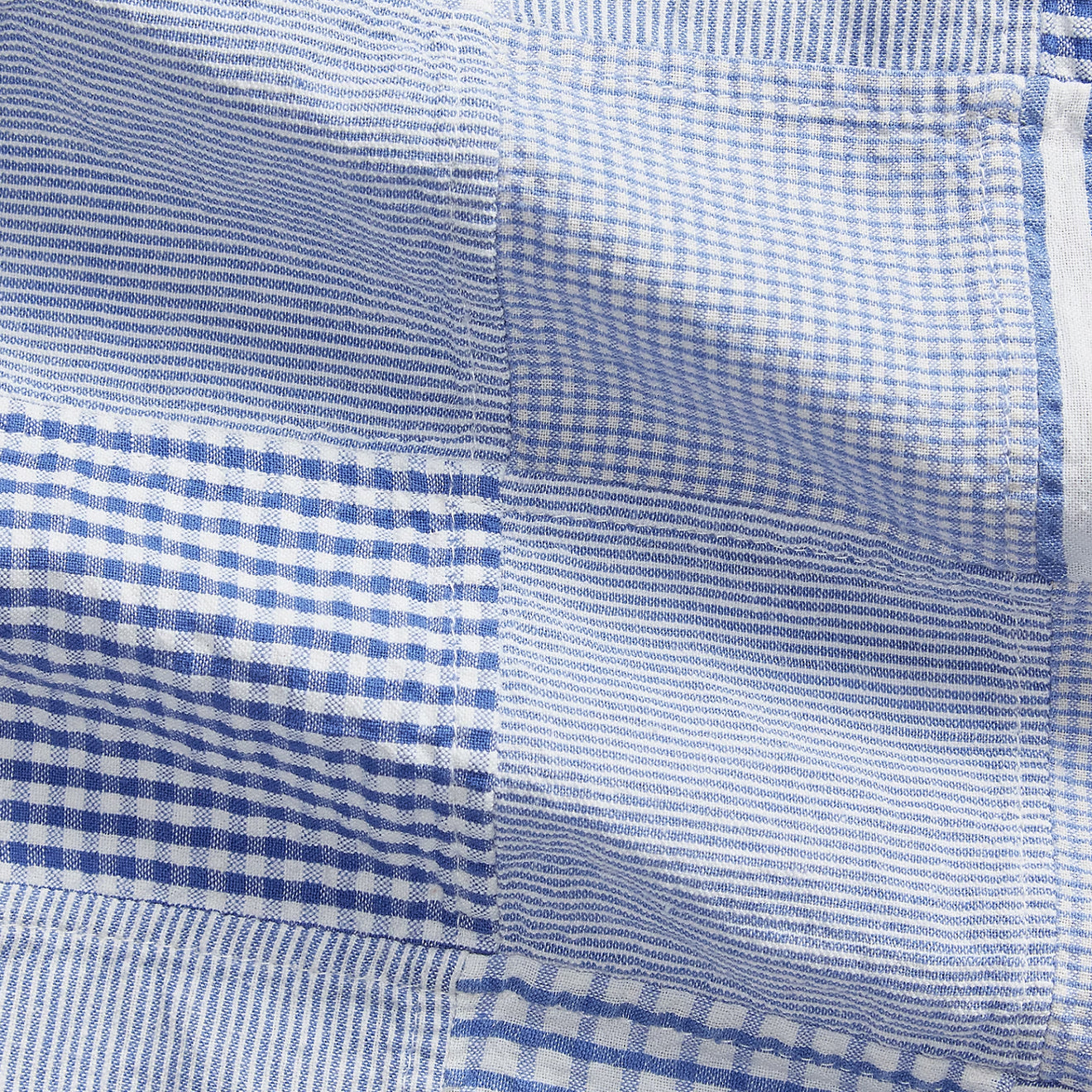 Polo Ralph Lauren Classic Fit Patchwork Seersucker Shirt Patchwork Blues