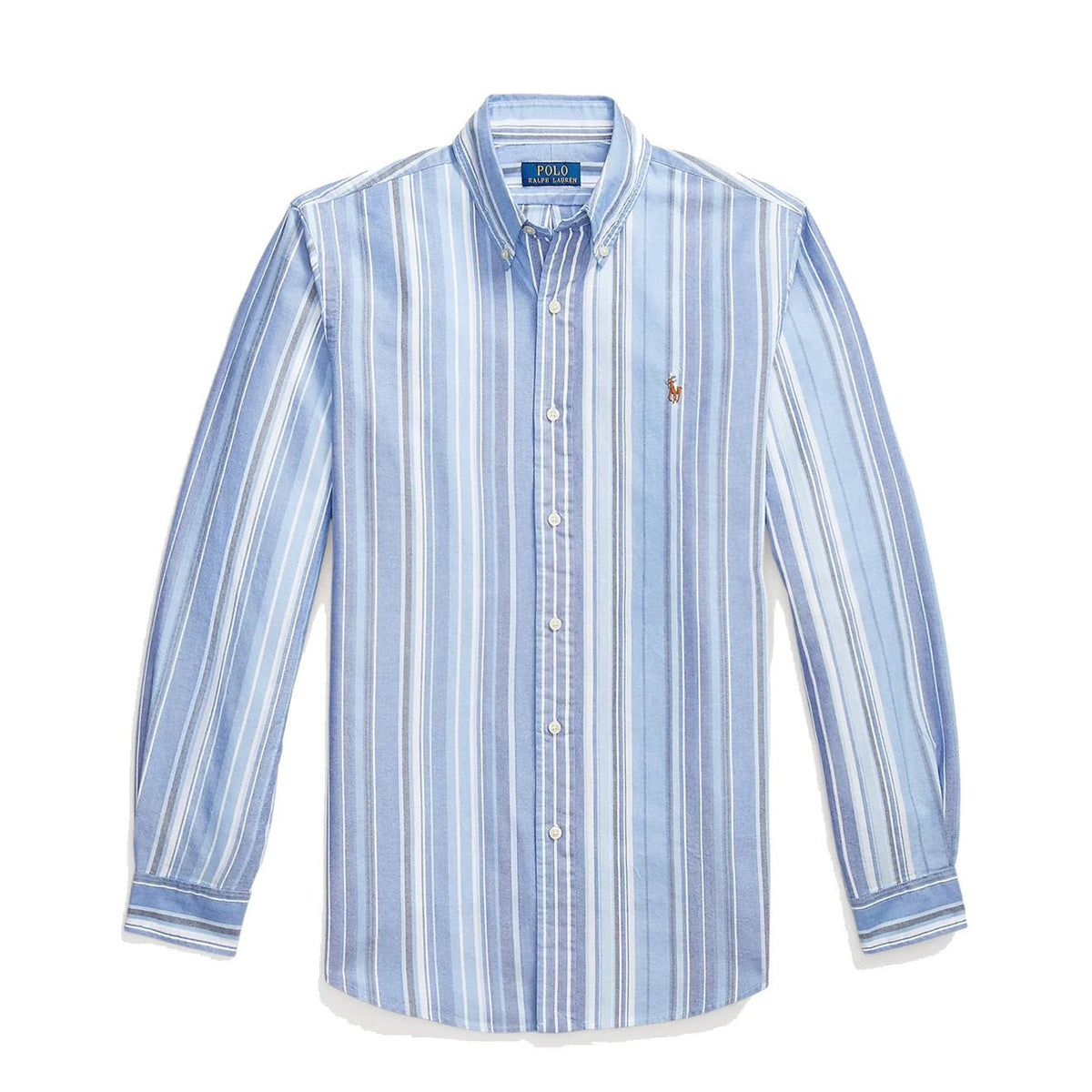 Polo Ralph Lauren Custom Fit Striped Oxford Button Down Shirt Blue Multi - The Sporting Lodge