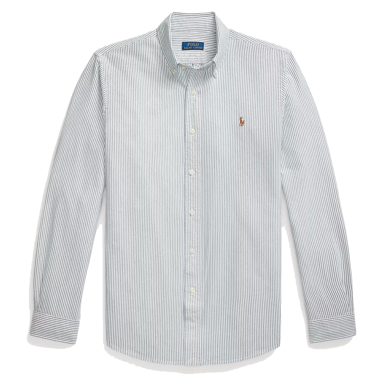Polo Ralph Lauren Custom Fit Striped Oxford Shirt Uni Pine / White - The Sporting Lodge