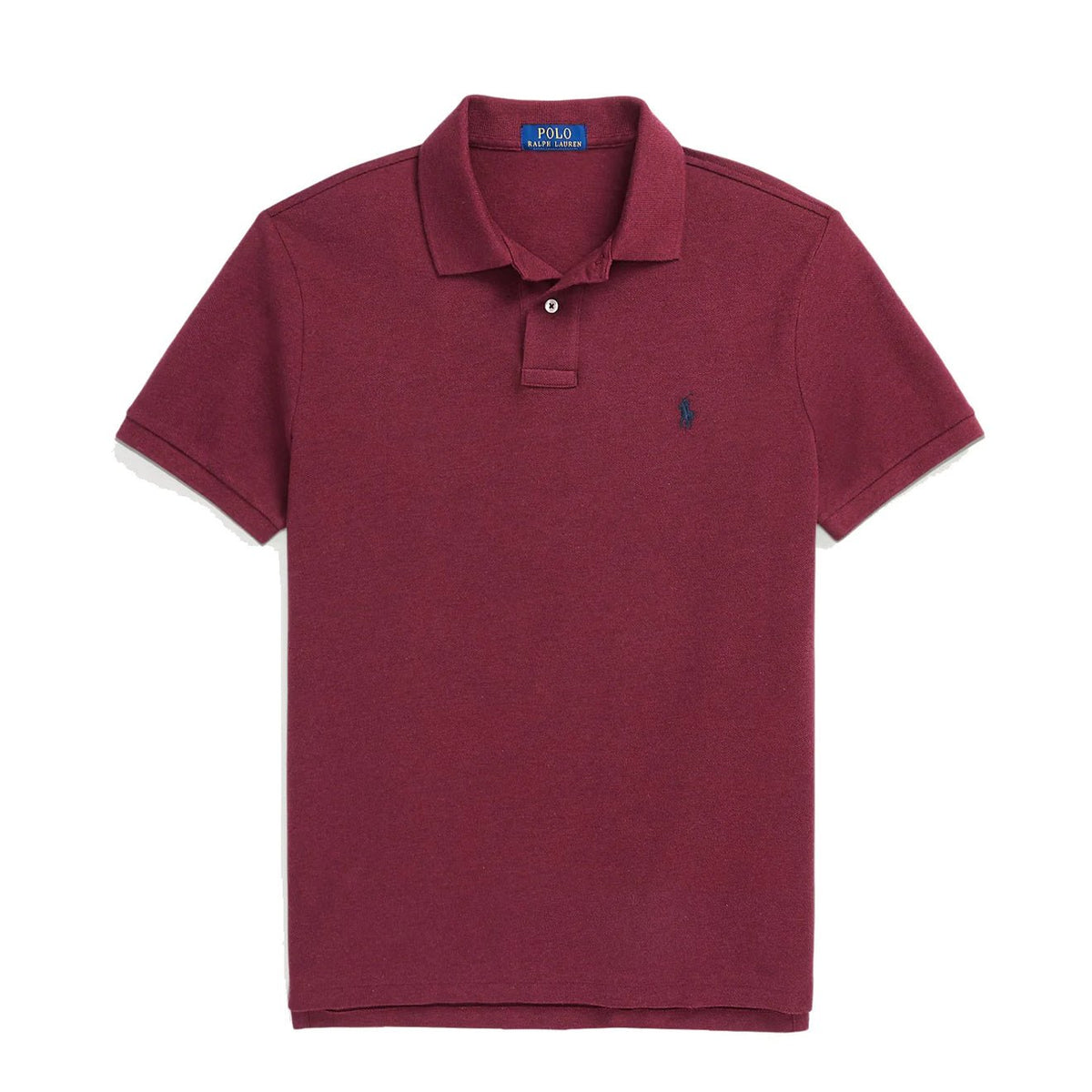 Polo Ralph Lauren The Iconic Mesh Polo Shirt Vintage Port Heather - The Sporting Lodge