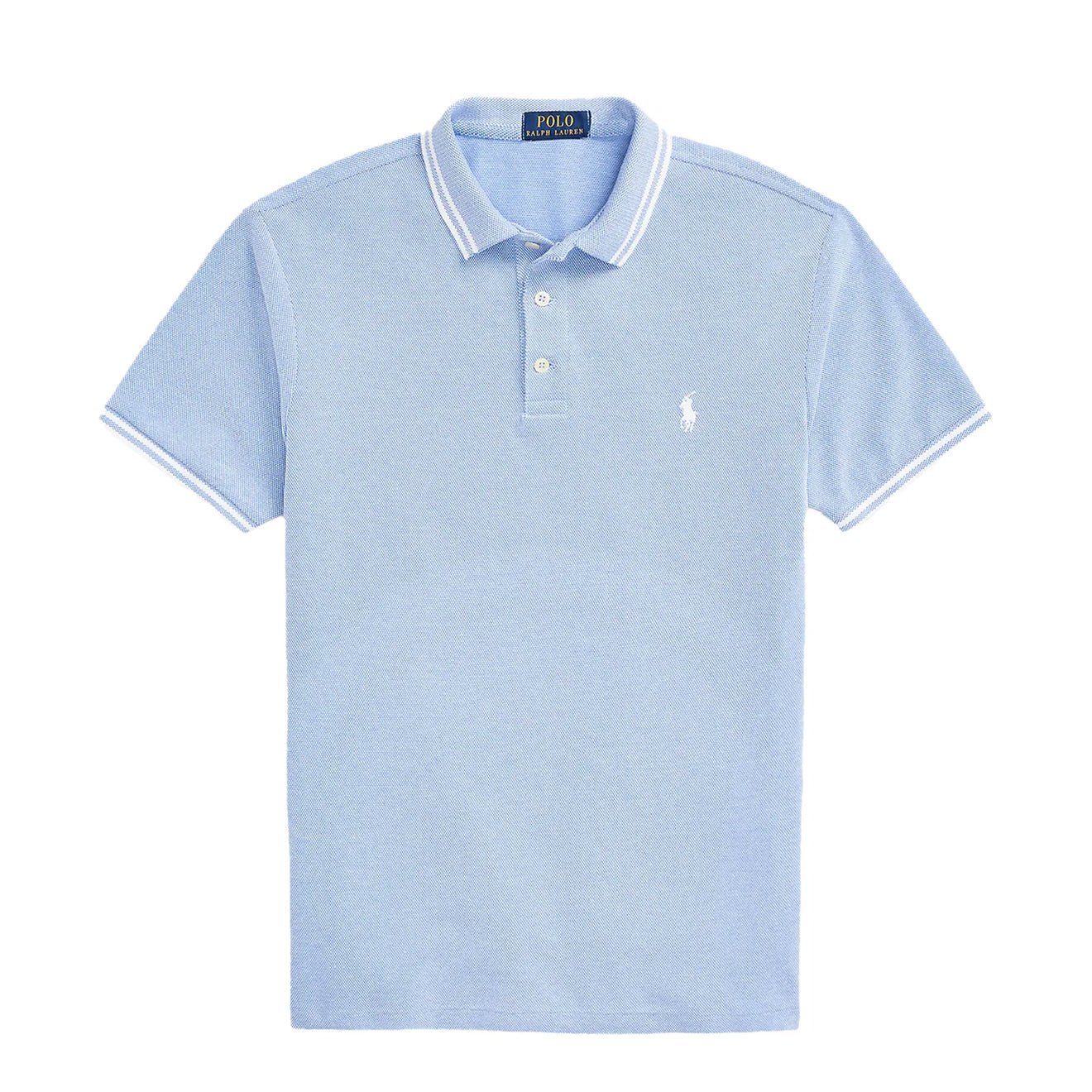 Polo Ralph Lauren Custom Slim Fit Contrast Polo Shirt New England Blue / White - The Sporting Lodge