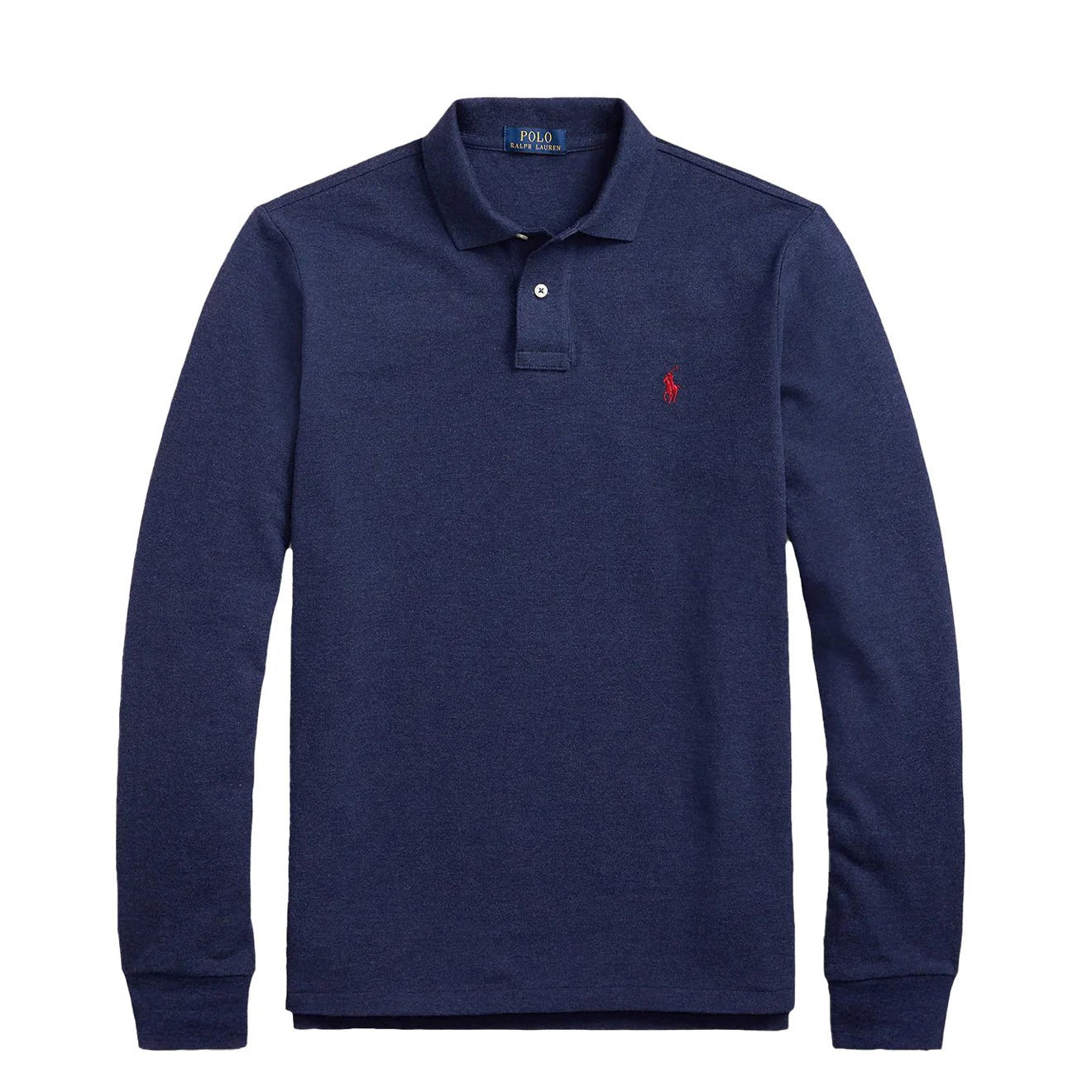 Polo Ralph Lauren Custom Slim Fit LS Polo Spring Navy Heather - The Sporting Lodge