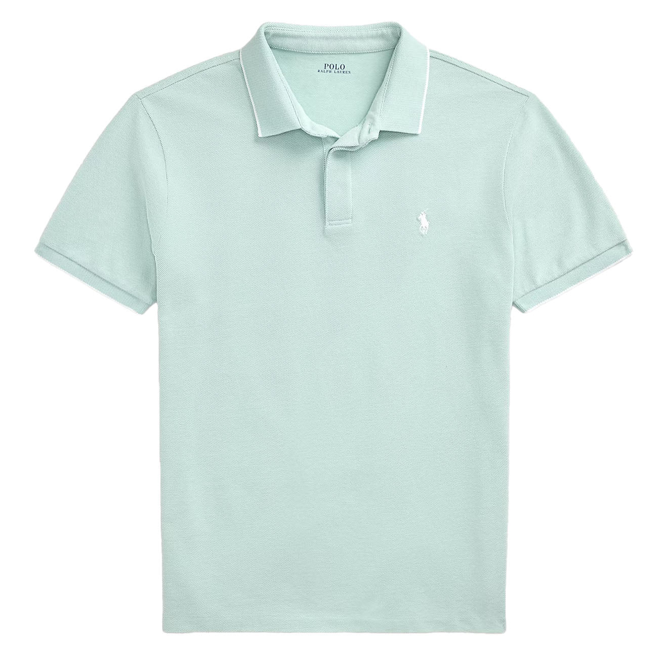 Polo Ralph Lauren Custom Slim Fit Stretch Oxford Mesh Polo Celadon/White - The Sporting Lodge