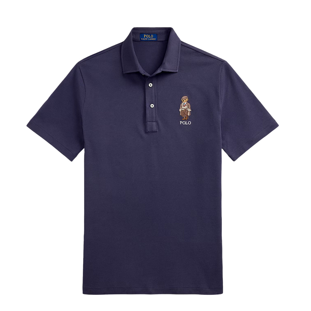 Polo Ralph Lauren Custom Slim Polo Bear Mesh Polo Shirt Faded Blue Heritage Bear - The Sporting Lodge