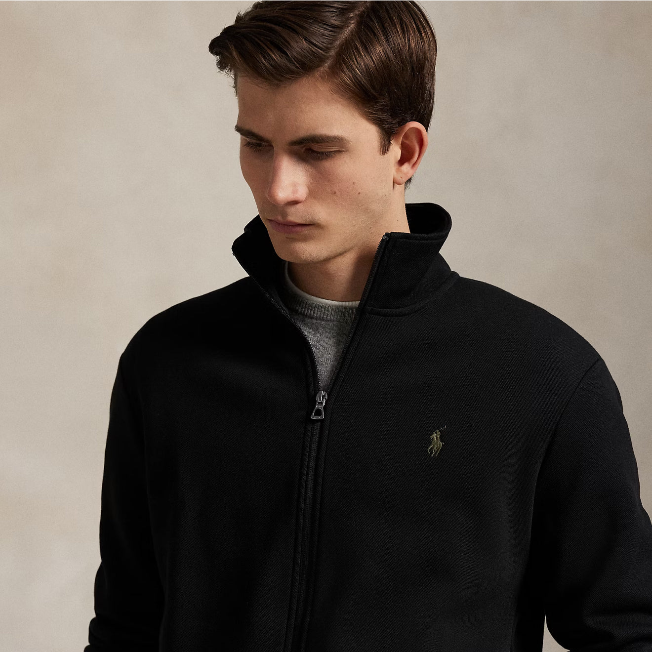 Polo Ralph Lauren Double Knit Track Jacket Polo Black - The Sporting Lodge