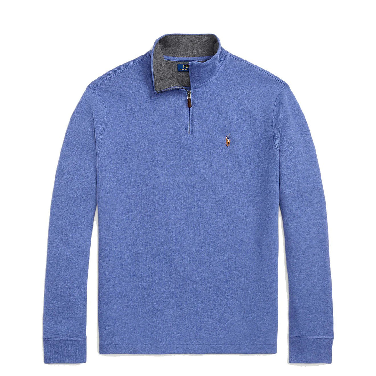 Polo Ralph Lauren Estate-Rib Quarter-Zip Pullover Faded Royal Heather/Barclay - The Sporting Lodge