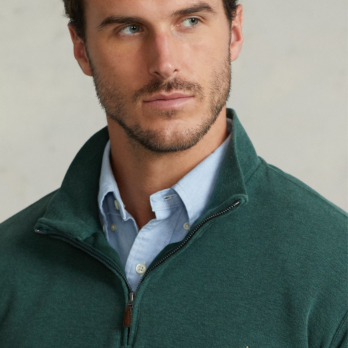 Polo Ralph Lauren Estate-Rib Quarter-Zip Pullover Scotch Pine Heather - The Sporting Lodge