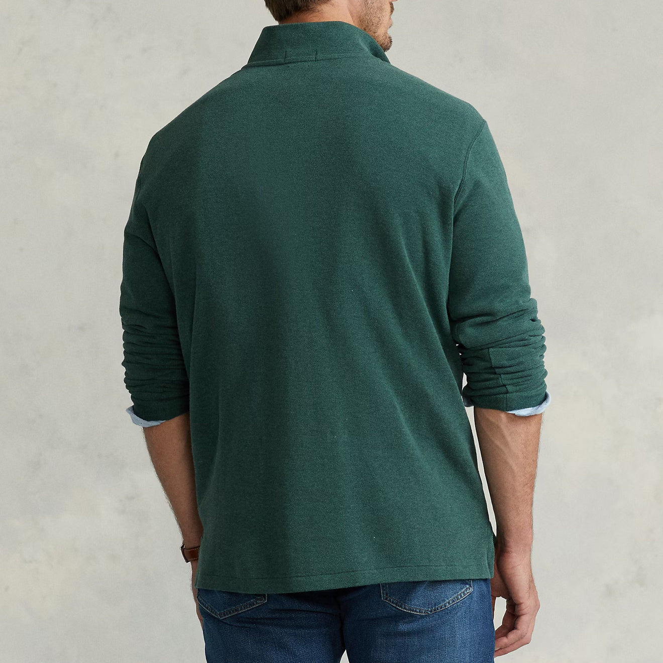 Polo Ralph Lauren Estate-Rib Quarter-Zip Pullover Scotch Pine Heather - The Sporting Lodge